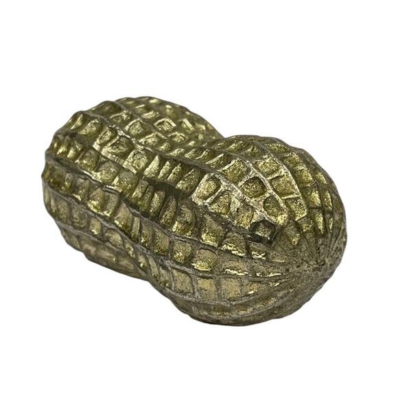 VTG Peanut Paperweight Textured Metal MCM Japan Leonard (?) Desk Accessory - Picture 3 of 7